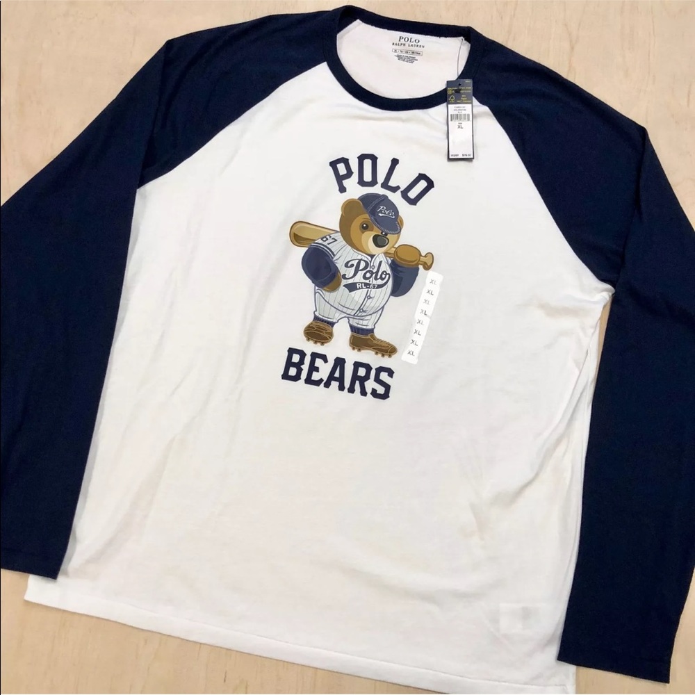 Men’s polo bears long sleeve tee shirt - Picture 3 of 6
